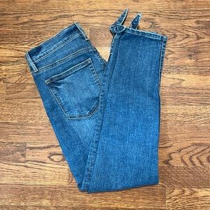 LOFT - Dark Wash Straight Leg Jeans w/bow